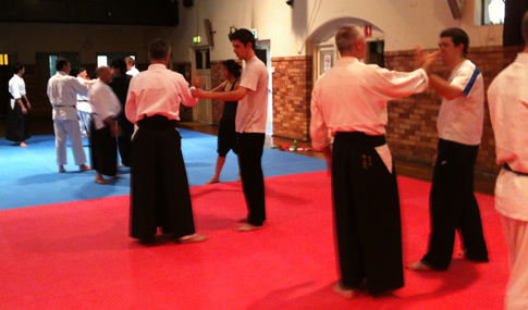 Beginners learning Aikido at the Ku-ring-gai dojo, Sydney