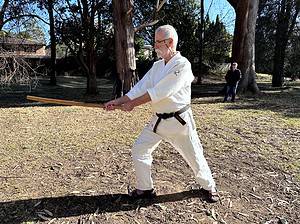 Rory swinging bokken